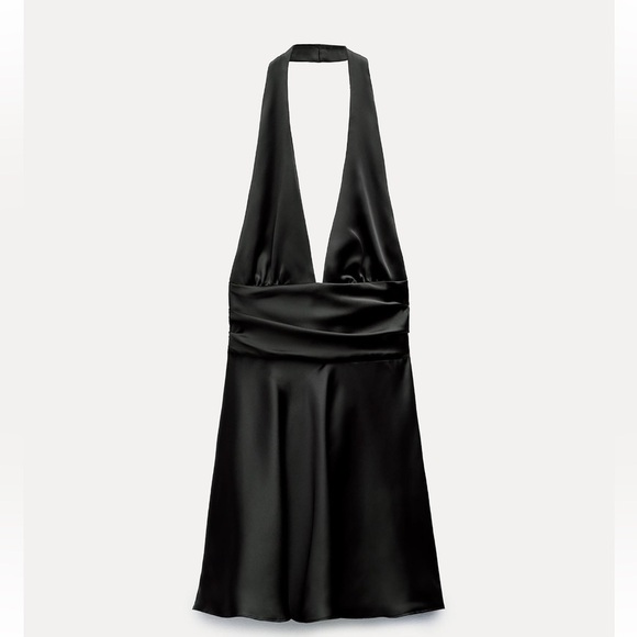 Zara Halter Satin Dress - Picture 2 of 4